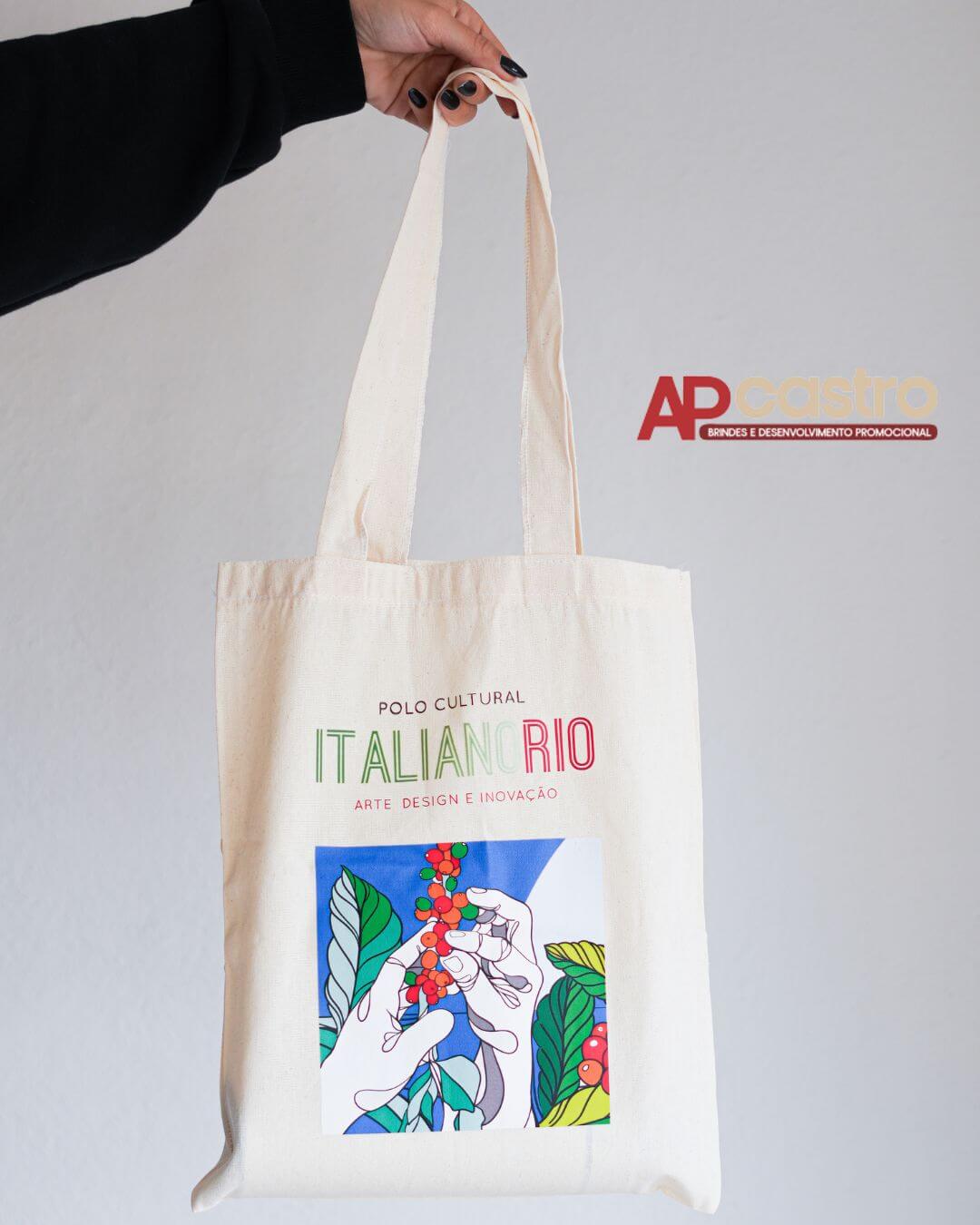 Ecobag com estampa digital colorida para campanha